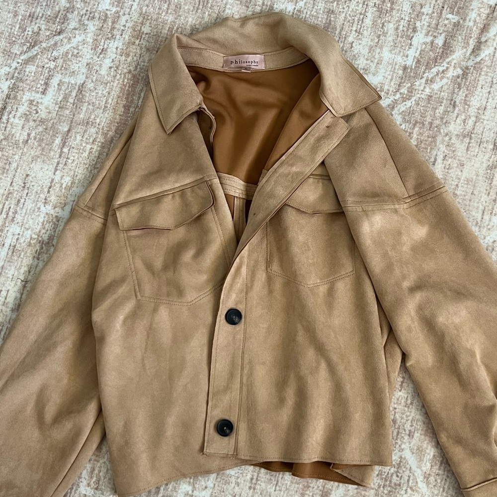 Philosophy Suede Like Lightweight Jacket